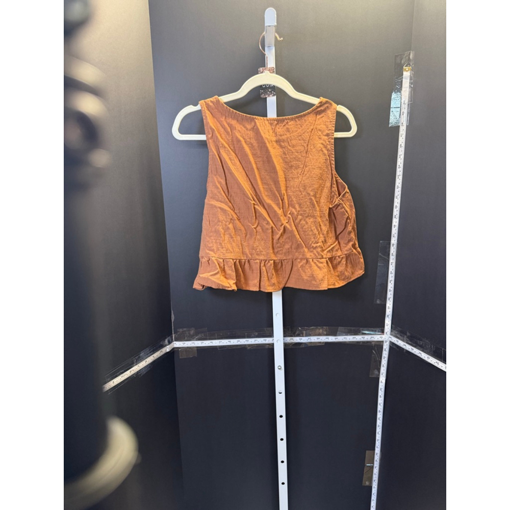 Women's SHEIN Rust Ruffle Hem Tank Top US 8/10 size Large - Picture 2 of 3